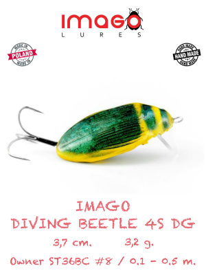 Воблер IMAGO LURES DIVING BEETLE 4S (тонущий), 3,2гр. цвет - DG