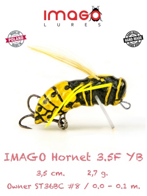 Воблер IMAGO LURES HORNET 35F, 2,7гр., цвет YB
