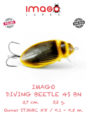 Воблер IMAGO LURES DIVING BEETLE 4S (тонущий), 3,2гр. цвет - BN