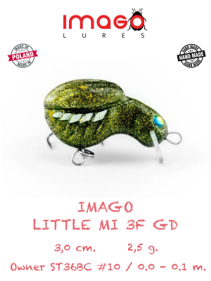 Воблер IMAGO LURES LITTLE MI 3F (плавающий), 2,5гр. цвет - GD