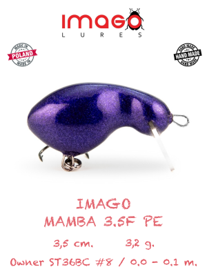 Воблер IMAGO LURES MAMBA 3.5F (плавающий), 3.2гр. цвет - PE