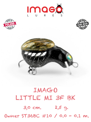 Воблер IMAGO LURES LITTLE MI 3F (плавающий), 2,5гр. цвет - BK
