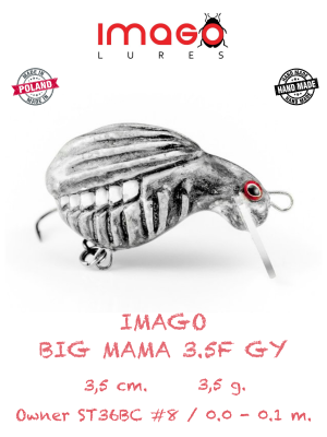 Воблер IMAGO LURES BIG MAMA 3.5F (плавающий), 3,5гр. цвет - GY