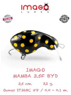 Воблер IMAGO LURES MAMBA 3.5F (плавающий), 3.2гр. цвет - BYD